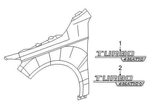 2020 Mercedes-Benz CLA35 AMG Exterior Trim - Fender Diagram