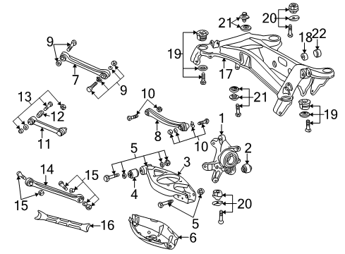 1994 Mercedes-Benz C220 Rear Suspension, Control Arm Diagram 1