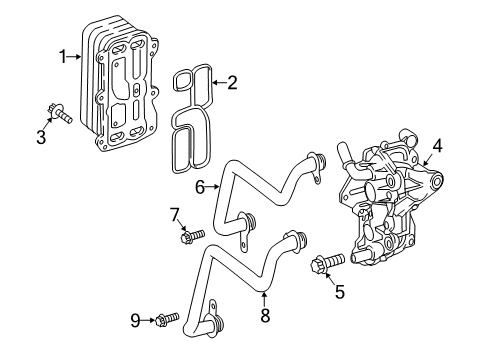 2019 Mercedes-Benz E300 Engine Oil Cooler Diagram