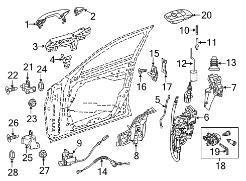 2021 Mercedes-Benz CLS53 AMG Lock & Hardware Diagram 1