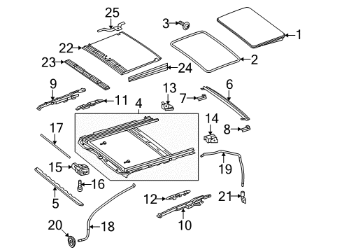 2011 Mercedes-Benz E550 Sunroof  Diagram 3