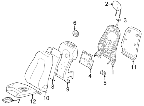 2023 Mercedes-Benz EQB 250 Passenger Seat Components Diagram 1