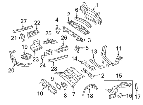 2013 Mercedes-Benz C350 Rear Body Diagram 2