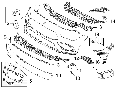 2021 Mercedes-Benz CLA250 Bumper & Components - Front Diagram 2