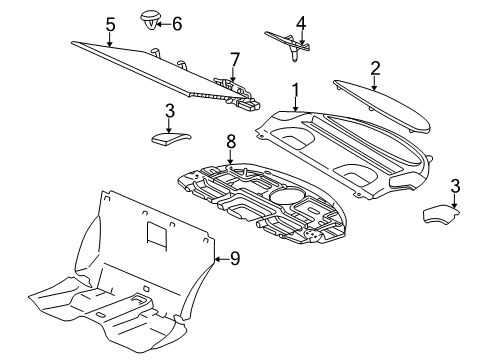 2001 Mercedes-Benz CL55 AMG Interior Trim - Rear Body Diagram 1