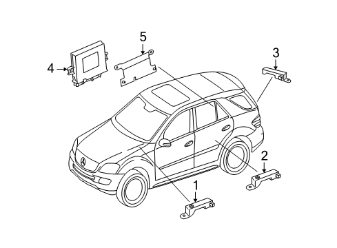 2012 Mercedes-Benz GL550 Keyless Entry Components Diagram