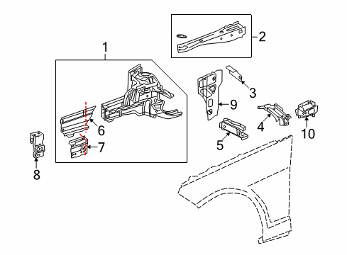 2011 Mercedes-Benz E63 AMG Structural Components & Rails Diagram