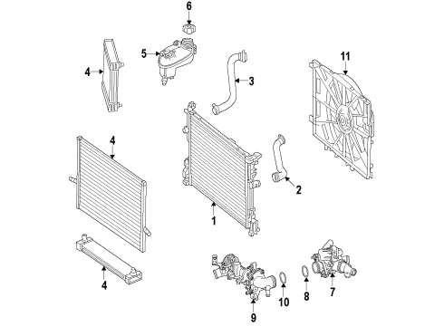 2019 Mercedes-Benz CLA45 AMG Radiator & Components, Water Pump, Cooling Fan Diagram 3