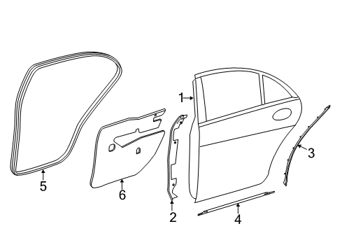 2016 Mercedes-Benz S550 Rear Door, Body Diagram