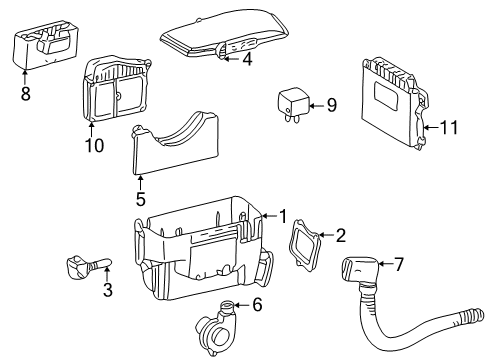 2001 Mercedes-Benz SLK320 Electrical Components Diagram