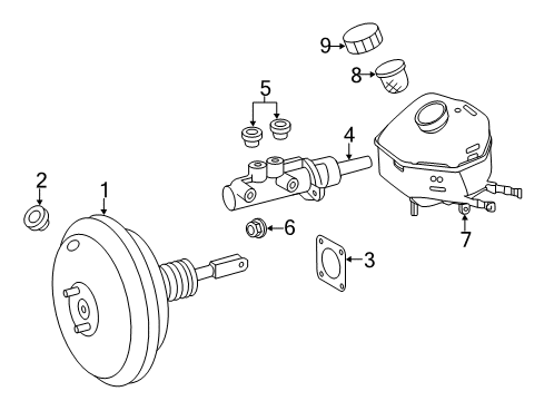 Master Cylinder Reservoir Diagram for 002-431-53-02