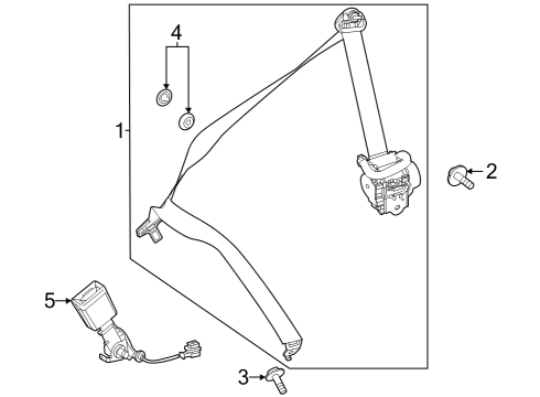 2023 Mercedes-Benz EQB 350 Third Row Seat Belts Diagram