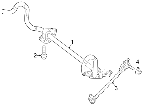 2024 Mercedes-Benz EQS 580 SUV Stabilizer Bar & Components - Front Diagram