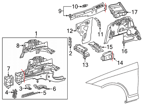 2021 Mercedes-Benz AMG GT 63 Structural Components & Rails Diagram