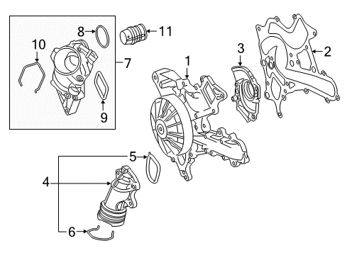 2016 Mercedes-Benz GLE350 Water Pump Diagram