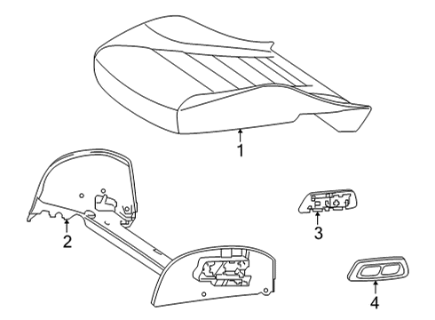 2021 Mercedes-Benz GLC63 AMG Passenger Seat Components Diagram 4