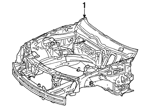 1993 Mercedes-Benz 500SEC Front Structural Components - Inner Structure Diagram