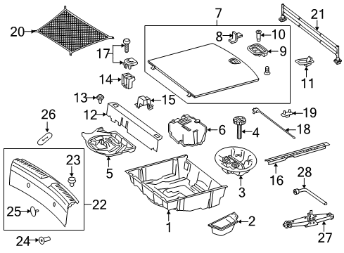 2019 Mercedes-Benz GLE43 AMG Interior Trim - Rear Body Diagram 1