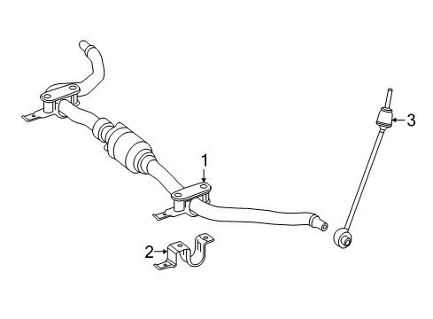 2019 Mercedes-Benz GLE400 Stabilizer Bar & Components - Front Diagram 1