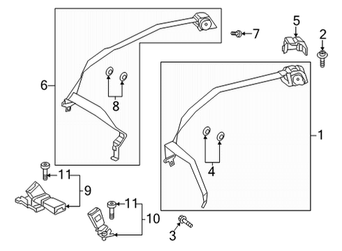 2023 Mercedes-Benz AMG GT 63 Rear Seat Belts Diagram