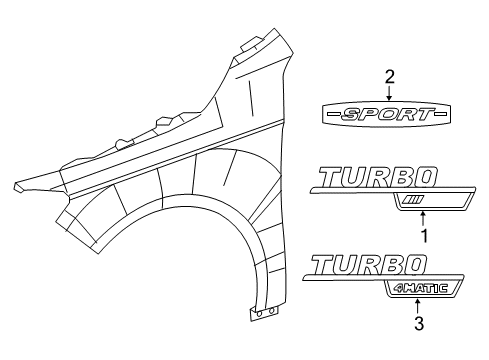 2016 Mercedes-Benz CLA45 AMG Exterior Trim - Fender Diagram