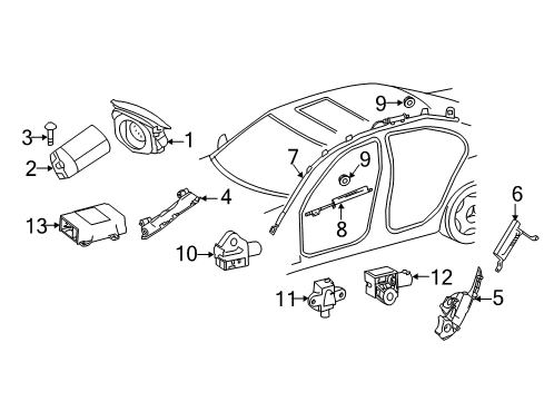 2011 Mercedes-Benz E550 Air Bag Components Diagram 2