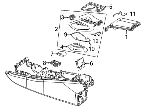 2023 Mercedes-Benz GLE63 AMG S Console Diagram 2