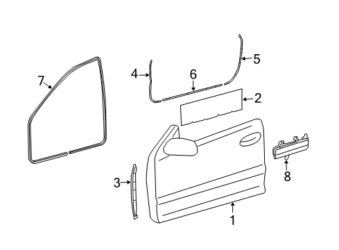 Body Weatherstrip Diagram for 203-697-12-51-7F03