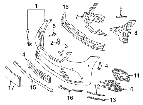 2019 Mercedes-Benz S560e Bumper & Components - Front Diagram 1