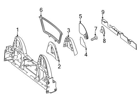 2013 Mercedes-Benz SLK55 AMG Roll Bar & Headrest Assembly Diagram