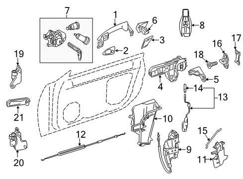 2013 Mercedes-Benz SLK350 Lock & Hardware Diagram