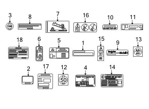 2011 Mercedes-Benz E550 Information Labels Diagram 1