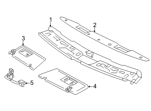 1999 Mercedes-Benz CLK430 Interior Trim - Roof Diagram 1