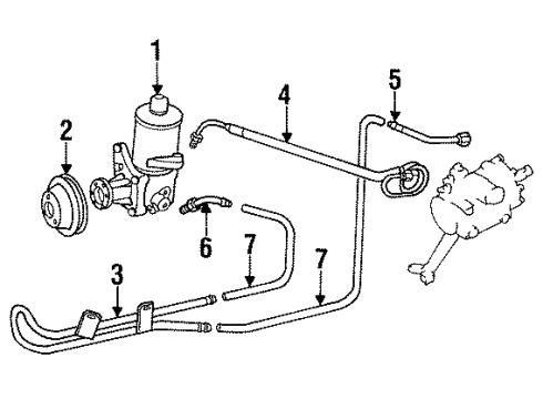 Power Steering Pump Diagram for 201-460-28-80