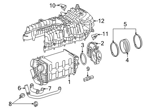 2013 Mercedes-Benz GL63 AMG Intake Manifold Diagram 1