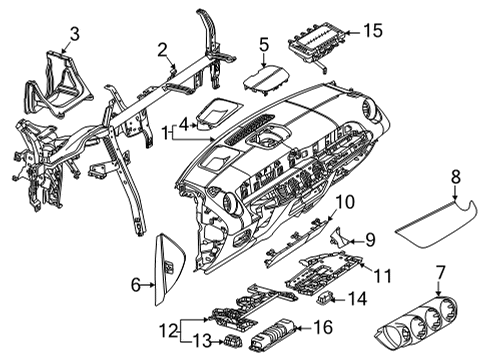 2022 Mercedes-Benz GLA35 AMG Instrument Panel Diagram