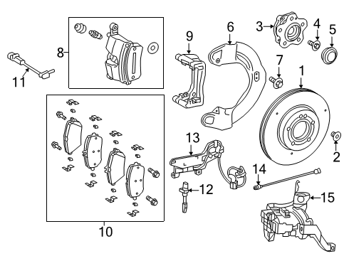 2020 Mercedes-Benz CLA45 AMG Brake Components, Brakes Diagram 1