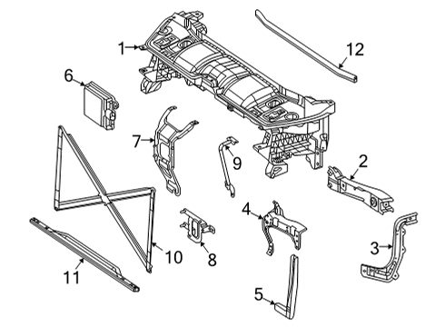 2024 Mercedes-Benz GLE53 AMG Radiator Support Diagram 1