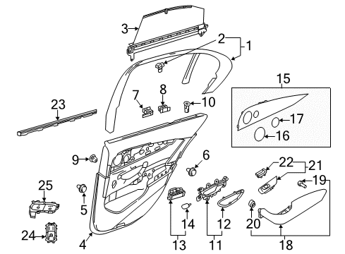 Door Trim Panel Diagram for 213-730-83-05-8U03