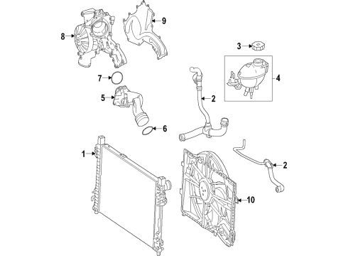 2015 Mercedes-Benz S550 Cooling System, Radiator, Water Pump, Cooling Fan Diagram 4