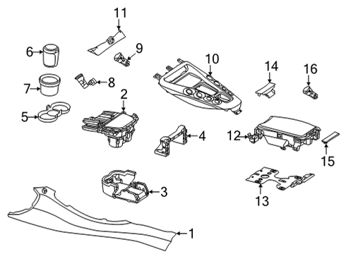 2018 Mercedes-Benz AMG GT R Console Diagram