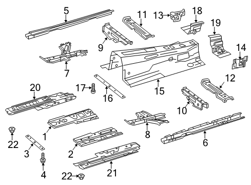 2016 Mercedes-Benz E550 Pillars, Rocker & Floor - Floor & Rails Diagram 2