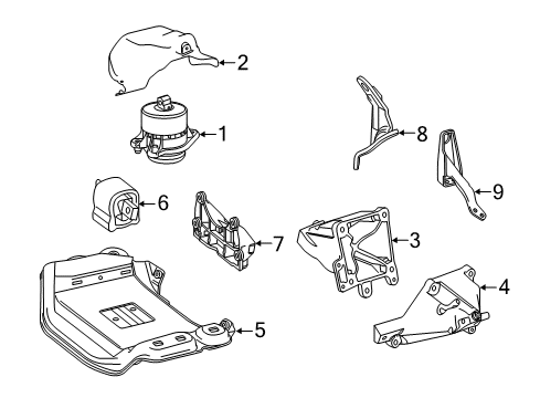 2015 Mercedes-Benz S550 Engine & Trans Mounting Diagram 3