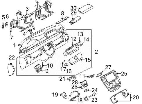 2004 Mercedes-Benz ML350 Instrument Panel Diagram