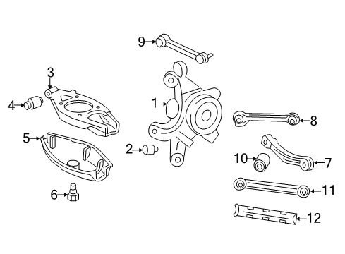 2020 Mercedes-Benz SLC43 AMG Rear Suspension, Control Arm Diagram 1