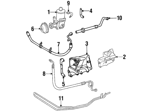 Power Steering Pressure Hose Diagram for 129-466-07-81