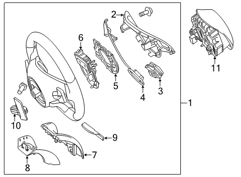 Steering Wheel Diagram for 217-460-30-03-9G60