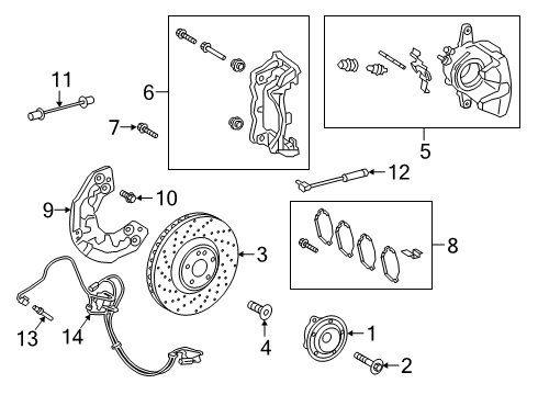 2021 Mercedes-Benz G550 Front Brakes Diagram