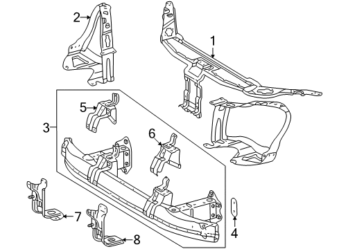 2003 Mercedes-Benz CL600 Radiator Support Diagram