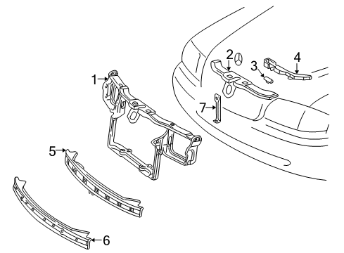 1999 Mercedes-Benz C230 Radiator Support Diagram